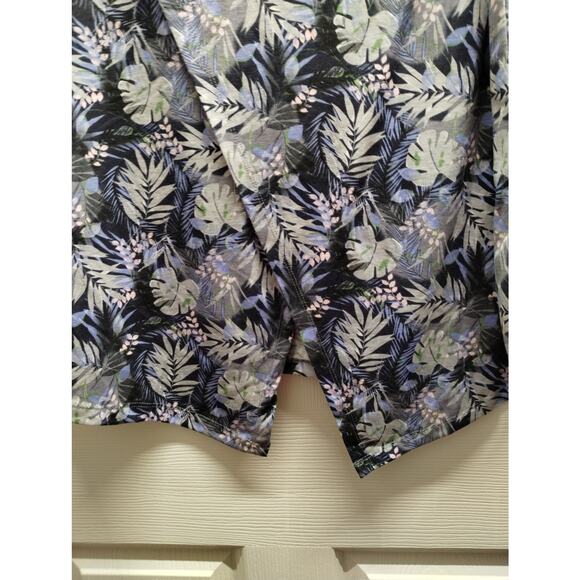 Crane Women's Size XXL Blue Tropical Floral Asymmetric Layered Back Tank Top - Picture 4 of 6